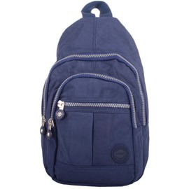 Valita Mens/Womens Crinkled Nylon Handy Practical Tavel Ruck Sack/Back Pack - Navy