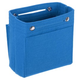 uxcell Purse Organizer Insert, Portable Felt Organizer Bags with Snap Multiple Compartments Purse Liner for Domed Satchel, Tote Bag, Handbag Shaper (6.7" x 3.9" x 6.3", Blue)