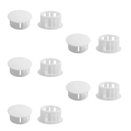 XYRSTOLR 10 Pcs White Plastic Round Hole Plugs, 1" Snap-in Locking Furniture Fencing Post Pipe Insert End Caps