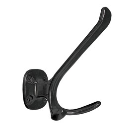 Generic Big Heavy Duty Three Prongs Coat Hooks Wall Mounted with 8 Screws (Two Types of Screws Included) Retro Double Utility Rustic Hooks for Thick Coat, Big Heavy Bags (Black)