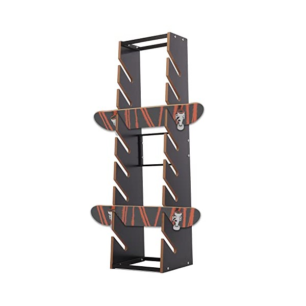 lukar Floor Skateboard Rack 8-Layer Wooden Skateboard Storage Floor Display