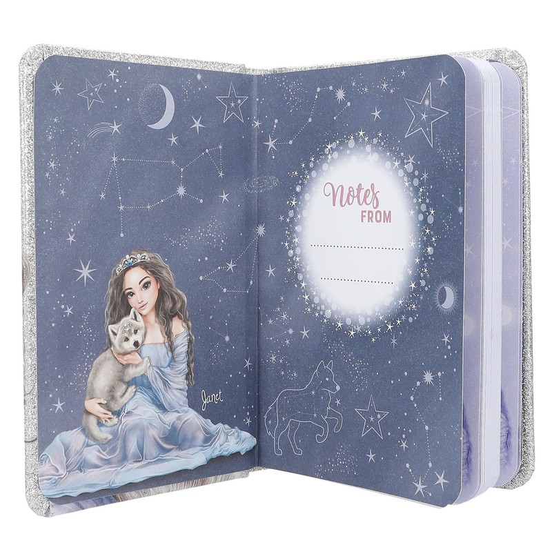 Depesche TOPModel 13176 Glitter Silver and Blue Notebook with Wolf