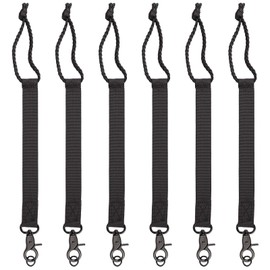 6pcs Snowboard Leashes, 13 Inch Long Snowboard Binding Straps Snowboard Leash Bindings Straps with Key Ring for Men Women to Fasten Your Snowboard Boots replacement parts (Black)