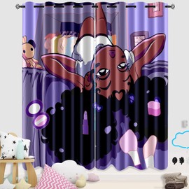 Black Girl Curtains, Girls Curtains for Bedroom, Black Girl Curtains Room Decor for Girls Bedroom Blackout Window Drapes Purple African American Girl Printed Curtains 2 Panel Sets, 82x84 Inch