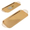Serving Tray Gold Retro Light Luxury Oblong Water Cup Tea