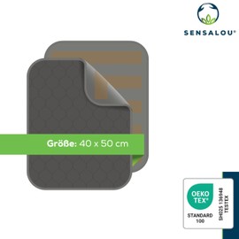 Sensalou Incontinence Chair Cushion Seat Cover Waterproof Washable 40 x 50 cm Grey