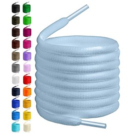 BIRCH's Oval Shoelaces 27 Colors Half Round 1/4" Shoe Laces 4 Different Lengths (29.5" (75cm) - S, Cove Blue)