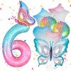 OSDUE 11 PCS Butterfly Birthday Decorations, Butterfly Foil Balloons Butterfly