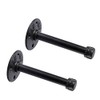 1/2" Industrial Black Iron Pipe Shelf Brackets, Rustic Wall Mounted DIY Shelving Brackets Hanging Custom Pipe Brackets for Floating Shelves (2, 6")