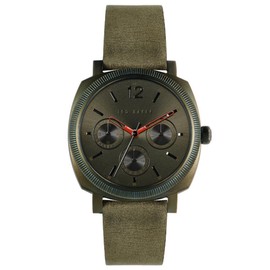 Ted Baker Caine Multifunction Green Leather Strap Watch (Model: BKPCNF1029I)