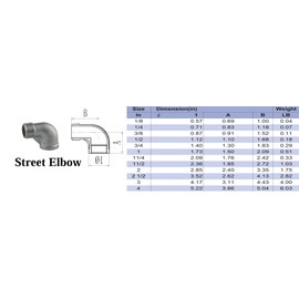 3/4" inch Street Elbow 90 316 Stainless Steel 150# Threaded Pipe Fitting Male NPT x Female NPT