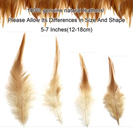 250PCS 10-15cm（5-7inch） Saddle Hackle Natural Rooster Feather for Crafts, Natural Pheasant Neck Feathers DIY Pendant Earrings Dream Catcher