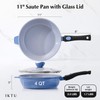 IKTU Ceramic Nonstick Deep Frying Pan, 11Inch Nonstick 4Qt Saute