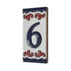 Daniella-M3 Spanish Hand-painted Ceramic Blue Number Tiles With Blue And