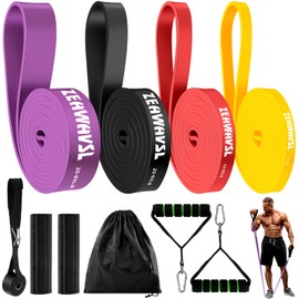 Zeawavsl Resistance Band Set - 4 Piece Fitness Band for Strength Training with Carry Bag, Handles, Protective Covers and Door Anchors, Resistance Bands for Stretching, Fitness, Strength Training
