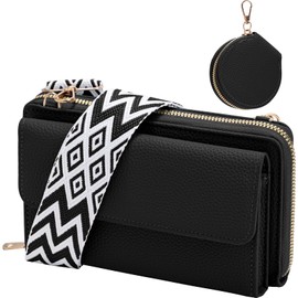 Mayoii Small Crossbody Bags for Women - Handbags & Shoulder Bags, Leather Camera Cross Body Bag with Adjustable Strap for Travel Shopping Work Daily Use (Black)