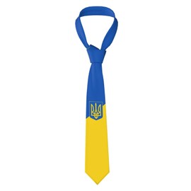AKMCBSH Fashion Flag of Ukraine Tie Comfortable Soft Novelty Necktie Unisex Neck Ties for Valentine's Day Weddings Party Father's Day Birthday Gift
