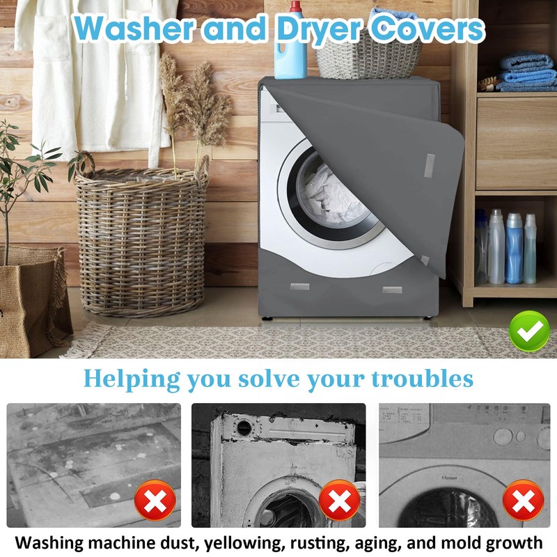 Ericlin 2-Pack Washer and Dryer Covers: Waterproof and Dustproof. Features