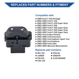Obaee Power Door Lock Switch Compatible with 2001-2007 Ford F-150 F-250 F-350 F-450 F-550 Super Duty Crown Victoria Excursion Explorer Lobo Mercury Mountaineer, Replace OEM 1L2Z14028AB