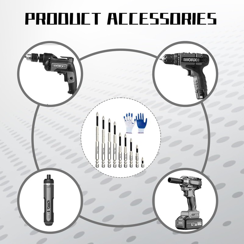 High Magnetic Screwdriver Drill Bit Set, 9pcs Impact Driver Bits