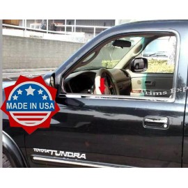 Made in USA - Trims Express fit:1999-2006 Toyota Tundra Extended Cab Window Sill Trim Overlay Stainless 2Pc