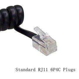 Zguziji (2.5m *4Pack) Black Telephone Phone Handset Cable Cord, 4P4C Coiled Length 0.9 to 7 m Uncoiled Landline Phone Handset Cable Cord RJ9