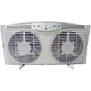 Optimus F-5286 8-Inch Reversible Twin Window Fan with Thermostat and