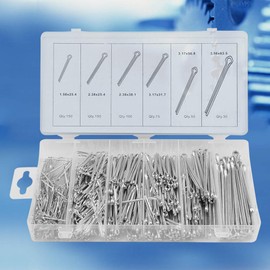 555 Piece Split Pin Assortment Kit Iron Fixing Pins Zinc Plated Cotter Pins for Car Mechanics Auto Workshop Workshop with Storage Box