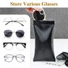 Qufiiry 3 Pack Soft Glasses Case, Sunglass Case, Portable Sunglasses