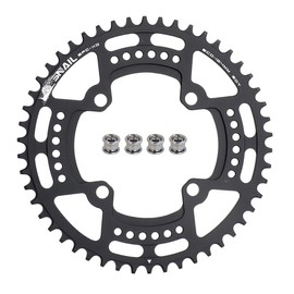 104 BCD Chainring 50T 7-12 Speed Compatible CNC 7075 Aluminum Narrow Wide Tooth Round Chainrings for MTB/Road Bike Ebike Chainwheel Black