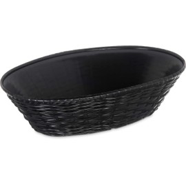 Carlisle FoodService Products 650403 WeaveWear Oval Serving Basket, 9" x 6", Black
