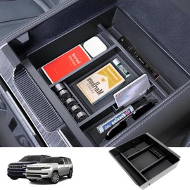 Center Console Organizer Compatible with Jeep Wagoneer L and Grand Wagoneer L 2022-2025 2026 Accessories Armrest Storage Box Tray (Applicable only to console without a refrigerator)