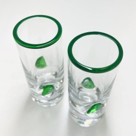 Cupcakes and Cashmere NEW Anthropologie Icon Dupe LIME SHOT GLASSES Margarita Green Viral SET OF 2