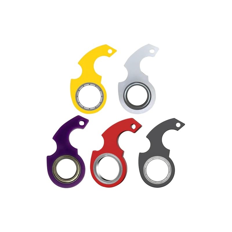 White Keyring Spinner Fidget Ring Key Spinner with Metal Key
