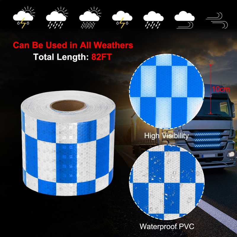 MECCANIXITY Reflective Tape, 4 Inch x 82 ft Self-Adhesive Trailer