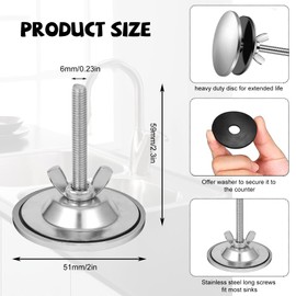 TONAUP Sink Hole Cover, Stainless Steel Sink Hole Cover Kitchen Tap Hole Stopper Faucet Hole Cover Leakproof Hole Plate Stopper for Sink Tap Hole Plug, CSKK-76
