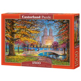 CASTORLAND 1500 Piece Jigsaw Puzzles, Autumn Stroll, Central Park, NY, New York Puzzle, Cityscape, Adult Puzzles, Castorland C-151844-2