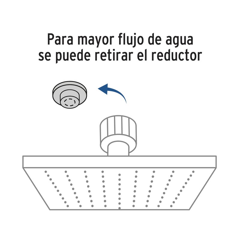 Foset Riviera R-308SN, Regadera acero inoxidable, 8", sin brazo, satinado