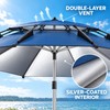 UPF 50+ Fishing Umbrella, Adjustable Tilting Outdoor Sunshade with Ventilated