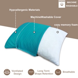 PEUJEW Travel Size Pillow Camping Pillow, Compressible Memory Foam Pillow, Breathable and Soft for Travel Airplane Car Hiking Outdoor