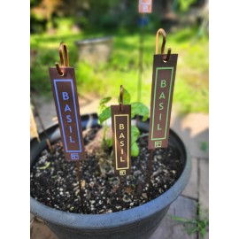 Grace Copper Solid Copper Garden Tag with 10" Copper Stake (Choose Plant Name and Tag Color ) - Purple