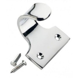 Solid Sash Window Finger Lift Pull Slide Handle 50mm + Screws (Polished Chrome)
