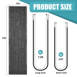 Queekay 2 Pcs Gravity Chair Replacement Fabric with 8 Bungee Cord Lounge Chair Cloth Mesh Patio Chair Repair Kit for Patio Recliner Outdoor Lawn Pool Beach Sling Chair (Black Grey,63" X 17")