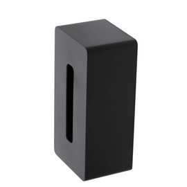 Yamazaki Industries 4002 Magnetic Tissue Case, Black, Approx. W 10.2 x D 5.1 x H 3.9 inches (26 x 13 x 10 cm), Tower, Moisturizing Wipes, Kitchen Paper, Compatible with Paper Boxes of up to 3.7 inches (9.5 cm) in Height, Partitioner Included (Adjustable Height)