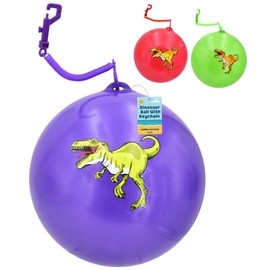 Electoys Football for Kids | Foot Ball with Keychain 10" Large | Dinosaur Balls with Keychain | Key Chains for Kid | Summer Outdoor Garden Beach Party Bag Filler | Assorted Colours | 1 Pack