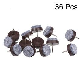 sourcing map Nail On Furniture Felt Pads Glide Chair Table Leg Protector 20mm Dia Brown 36pcs