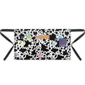 Yorfeemge Server Apron with 3 Pockets Cow Print Dog Paw Waitress Waiter Waist Aprons Half Apron With Pockets for Women Men