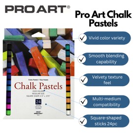 PRO ART Chalk Pastel Set, 24 Count (Pack of 1), Assorted
