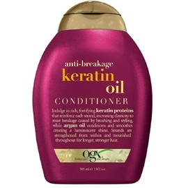 OGX Anti-Breakage + Keratin Oil Fortifying Anti-Frizz Conditioner for Damaged Hair & Split Ends, with Keratin Proteins & Argan Oil, Paraben-Free, Sulfate-Free Surfactants, 13 fl oz