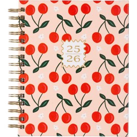 2025-2026 Eccolo Spiral Agenda Planner, Scallop Cherry, Weekly & Monthly Pages, 18 Months, Sticker Sheets, Inspirational Quotes (7.75 x 8.75, July 2025 - Dec 2026)